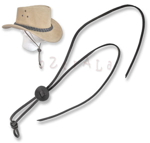 【oZtrALa】 Chin-Strap Buffalo Leather Stampede String Australian Mens Cowboy Hat HAC2 Chinstrap