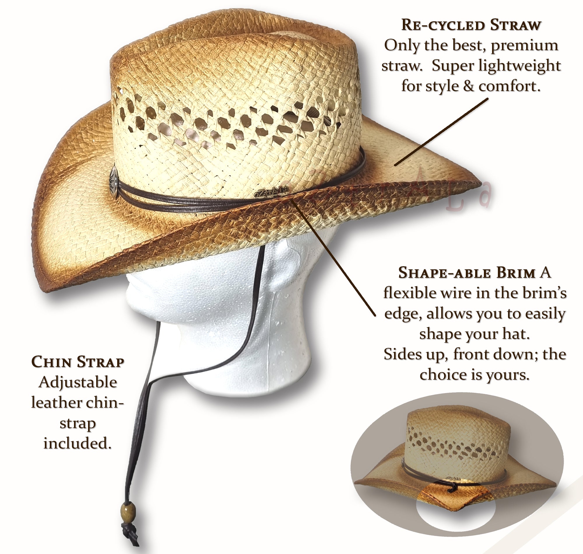 CROCODILE LEATHER HAT Band Croc 7 Teeth For All Hats Australian - Foto 8