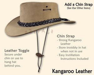 【oZtrALa】 Australian BUFFALO Leather Hat Outback Breezer Western Cowboy Mesh Mens Womens Kids Jacaru Black Brown HLBS HLBB