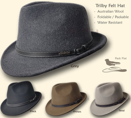 【oZtrALa】 Trilby Wool Felt Hat - HW03