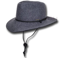 Load image into Gallery viewer, 【oZtrALa】 HAT Australian Wool Felt Hat Leather Chin-Strap Outback Cowboy Western Fedora Poet HW04